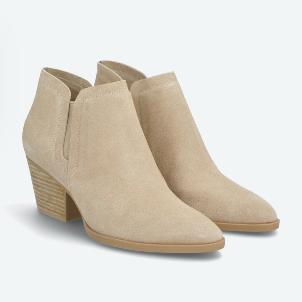 Dolce Vita Suede Ankle Boots | Beige Pointed Toe Booties | Size 9 Women’s